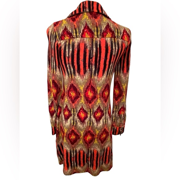 Anthropologie Uncle Frank Ikat Print Shirt Dress Long Sleeve - Picture 9 of 15